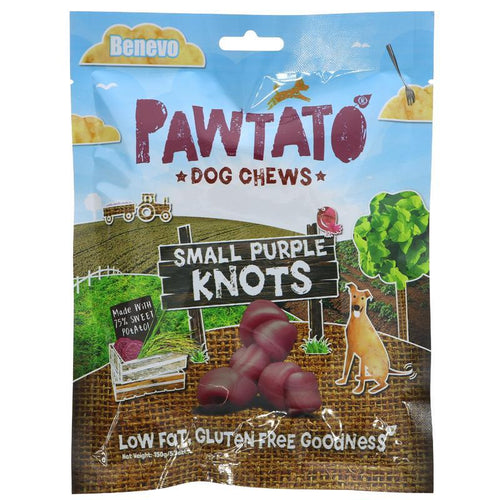 Benevo 150 גרם בנבו - חטיף עצם קשר טבעוני - בטטה סגולה - Pawtato