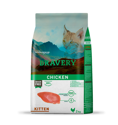 Bravery ברייברי - עוף ללא דגנים וגלוטן - לחתולים גורים