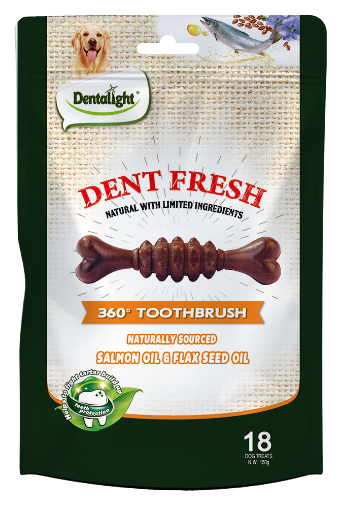 Dental Light דנט פראש - חטיף דנטלי מועשר בשמן סלמון לחיזוק והברקת הפרווה