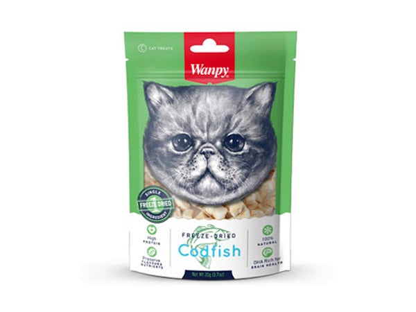 וונפי - חטיף טבעי לחתול 100% דג בקלה - מיובש בהקפאה
