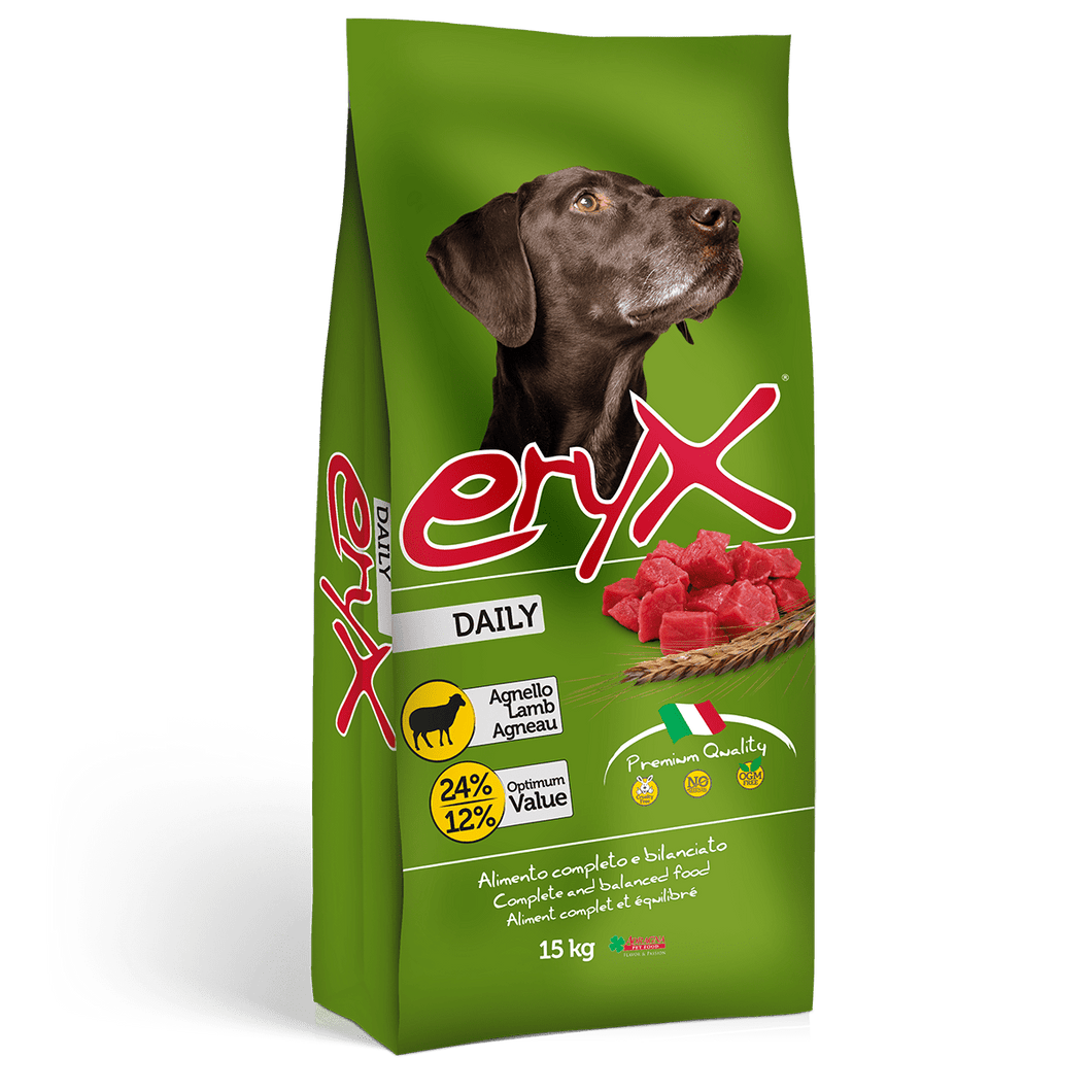 Eryx 15 ק״ג אריקס דיילי - כבש ואורז לכלבים בוגרים מכל הגזעים