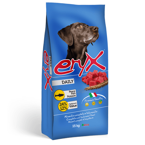 Eryx 15 ק״ג אריקס דיילי - דגים ואורז לכלבים בוגרים מכל הגזעים