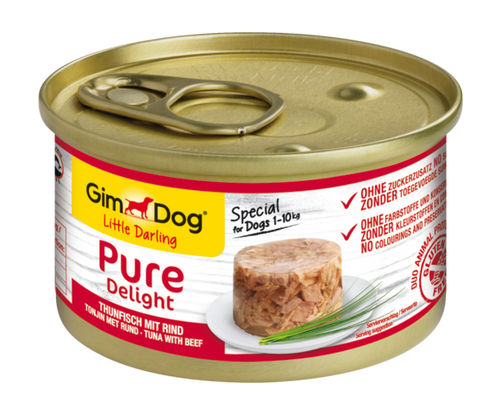 Gim Dog ליטל דארלינג - מעדן מזון רטוב לכלב - טונה ובקר - ללא עוף