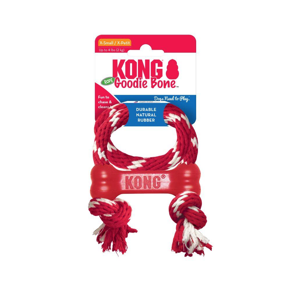 Kong משחקים לכלב קונג - עצם עם חבל אחיזה דנטלי לכלבים