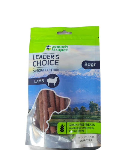Leader's Choice לידרס צ'ויס - חטיף ללא דגנים לכלב - מקלוני כבש וברווז ללא עוף