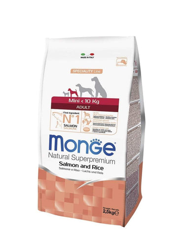 Monge מונג' מיני - סלמון ואורז לכלבים בוגרים מגזע קטן