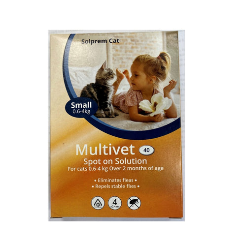 MultiVet טיפוח לחתול מולטי ווט - אמפולה להדברת פרעושים וקרציות - לחתול