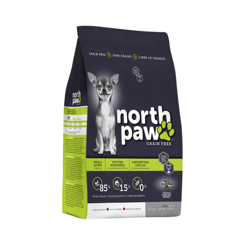 North Paw נורט פאוו - עוף ודגים ללא דגנים בתוספת פרוביוטיקה - לכלבים בוגרים מגזע קטן