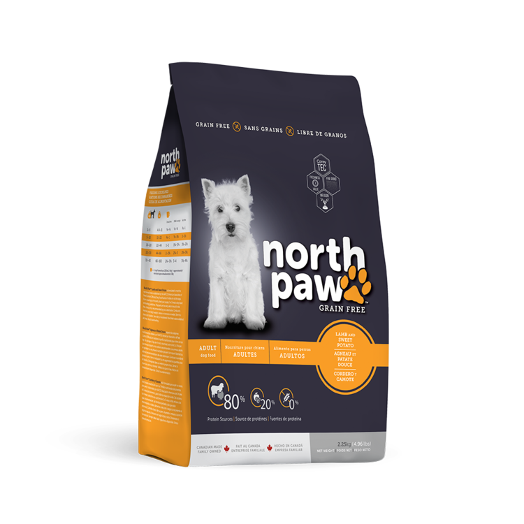 North Paw נורט פאוו - כבש ובטטה ללא דגנים בתוספת פרוביוטיקה - לכלבים בוגרים