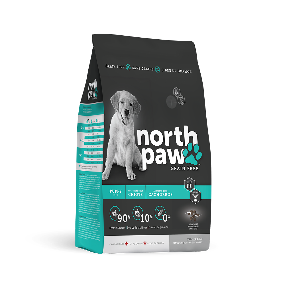 North Paw נורט פאוו - עוף ודגים ללא דגנים בתוספת פרוביוטיקה - לכלבים גורים