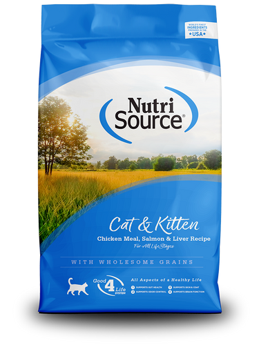 Nutri Source נוטרי סורס - סלמון עם כבד - לחתולים בוגרים וגורי חתולים