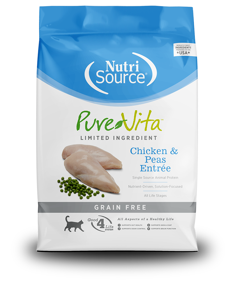 Nutri Source פיור ויטה - עוף ללא דגנים - לחתולים בוגרים וגורי חתולים