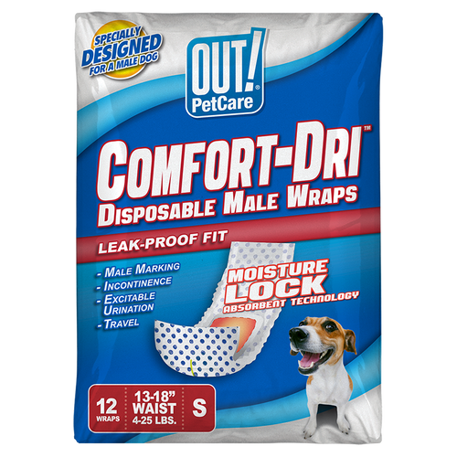 Petcare חיתול לכלבים זכרים קטנים עם מחוון רטיבות - OUT!