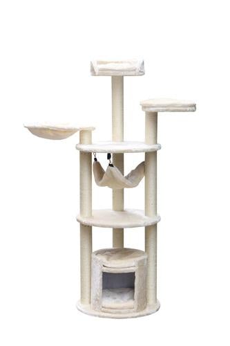 PetEx משחקים לחתול 145x50x50 מתקן גירוד ענק עם שלוש קומות זינוק לחתולים