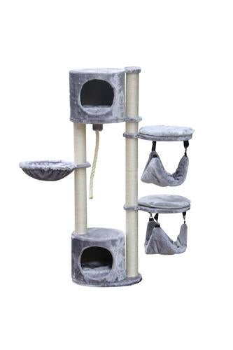 PetEx משחקים לחתול 40x40x120 מתקן גירוד ענק לחוויית משחק מושלמת לחתולים