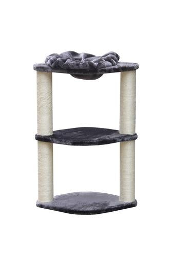 PetEx משחקים לחתול 46x30x76 משטח גירוד יוקרתי לחתולים עם שלוש קומות