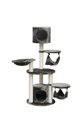 PetEx משחקים לחתול 50x50x130 מתקן גירוד עם זוג ערסלים ובתי מחבוא לחתולים