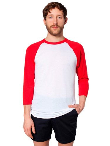 American Apparel Men's Unisex Poly-Cotton Raglan T-Shirt