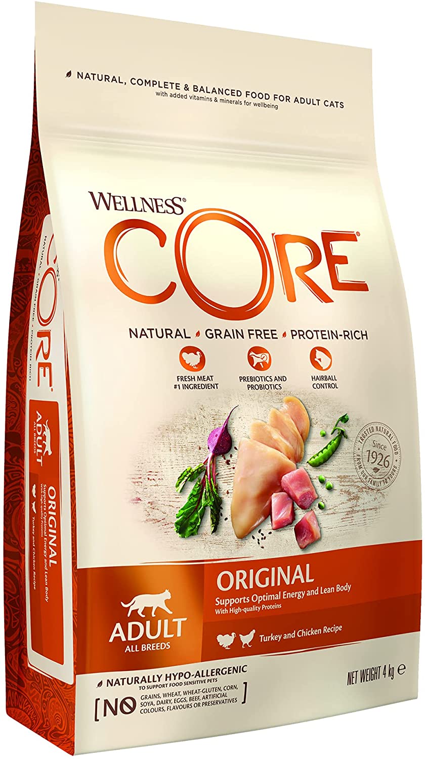 Wellness Core וולנס קור אוריגינל - הודו ועוף ללא דגנים - לחתולים בוגרים
