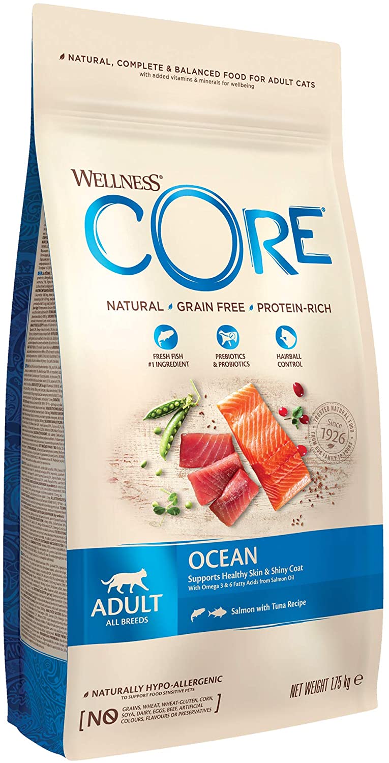 Wellness Core וולנס קור אושן - סלמון וטונה ללא דגנים - לחתולים בוגרים