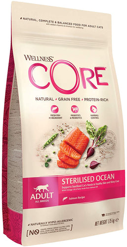 Wellness Core וולנס קור אושן - סלמון ללא דגנים - לחתולים בוגרים - מעוקרים/מסורסים